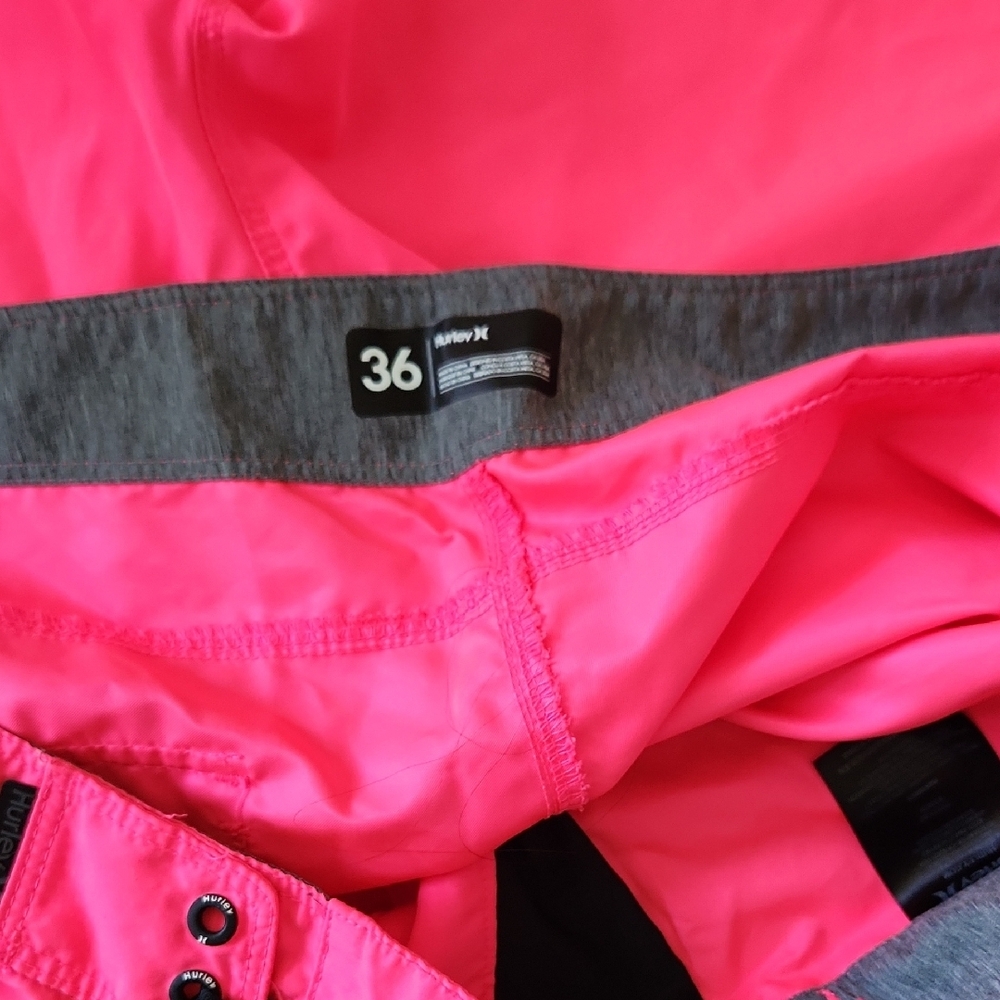Hurley Mens Neon Pink Board Shorts - Picture 3 of 3